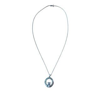 Vintage Solvar Necklace Irish Celtic Claddagh Pendant Sterling Silver